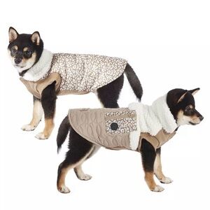 Koolaburra UGG Carson Reversible Sherpa Pet Dog Vest Coat Amphora Light Brown